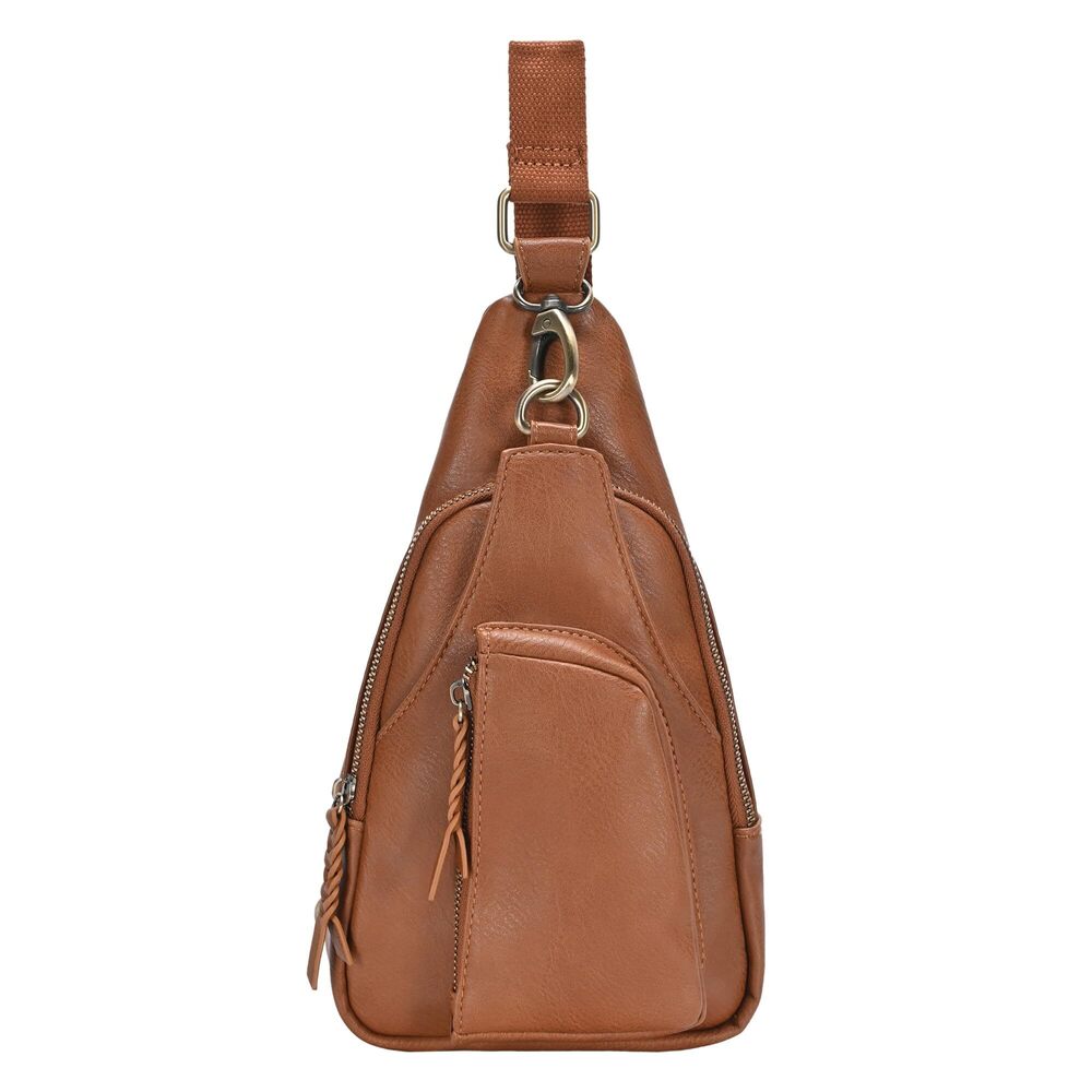 4065 Antik Kraft Tasha Crossbody Sling Tan | Vegan Leather Crossbody Bag